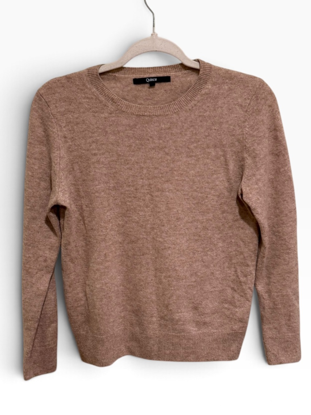 Quince 100% Cashmere Camel Crewneck Sweater Small